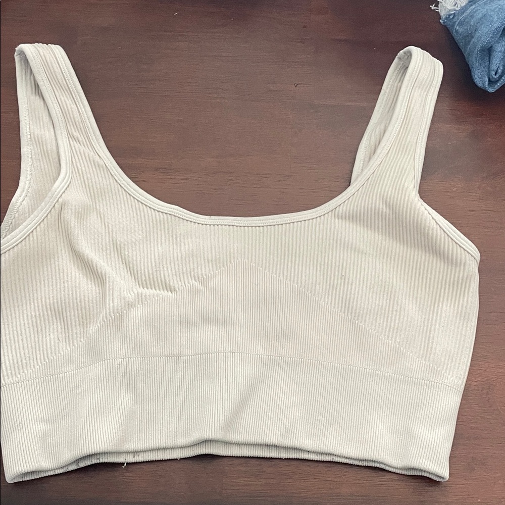 Born Primitive Cream Ribbed Bra
